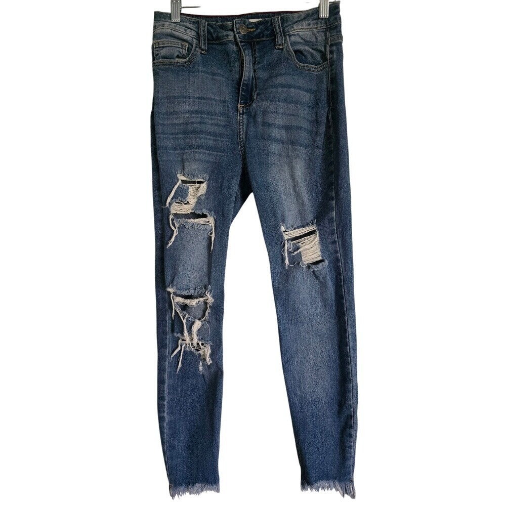 Cello Blue Skinny Distressed Jean‎ Sz 5